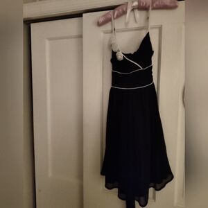 Pretty black with white trim mini dress S